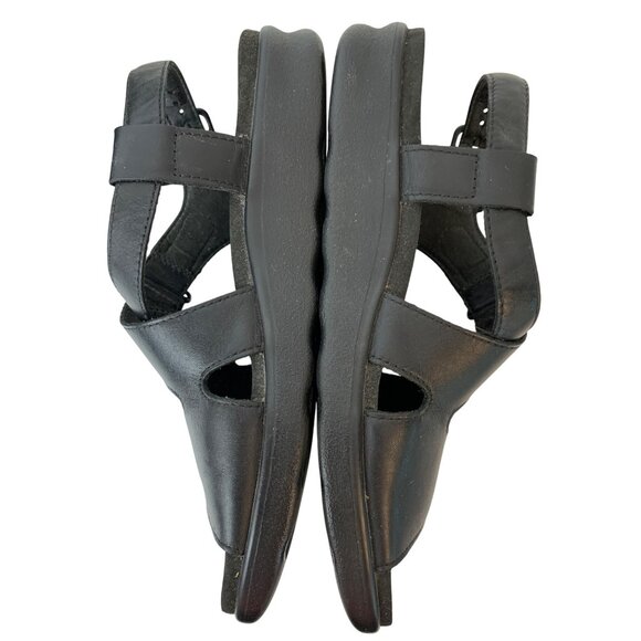 SAS Womens Huggy Black Leather Adjustable Comfort Sandals Size 8N M10094 - Picture 4 of 15
